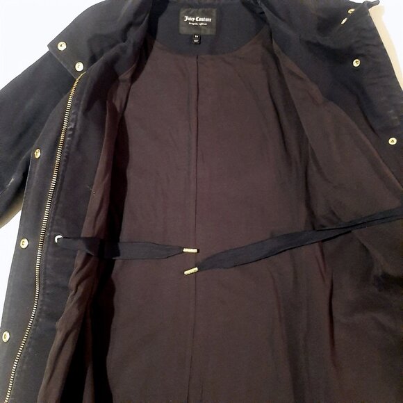 Juicy Couture womens xsmall jacket black denim gold zip up buttons L.A. Y2k xs - Picture 8 of 12